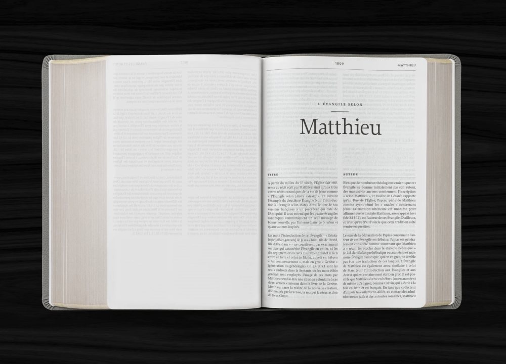 Bible d’étude de la foi réformée - Noir - Cuir véritable de première qualité