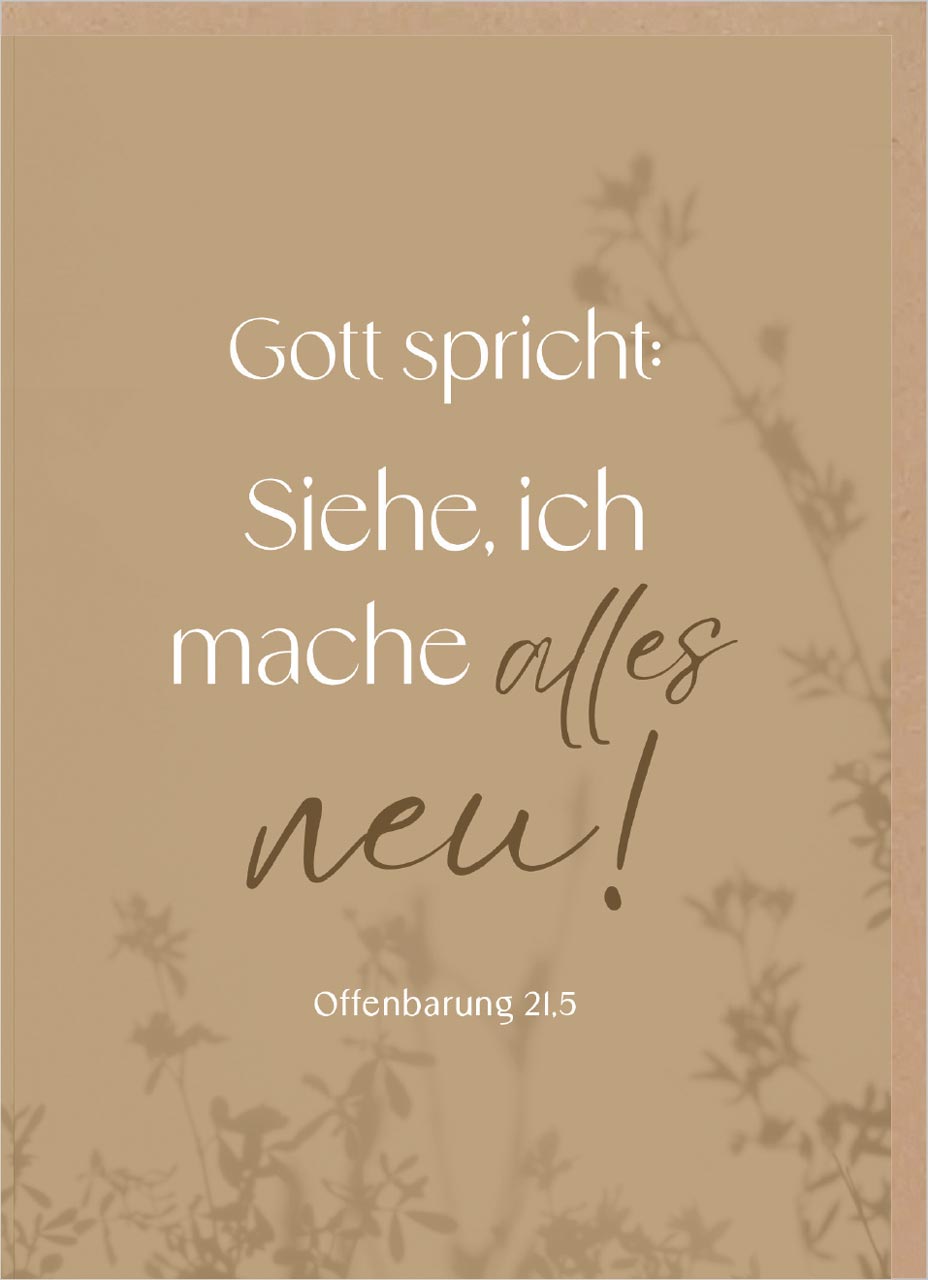 Faltkarte Jahreslosung 2026 Schattenspiel - Offenbarung 21,5