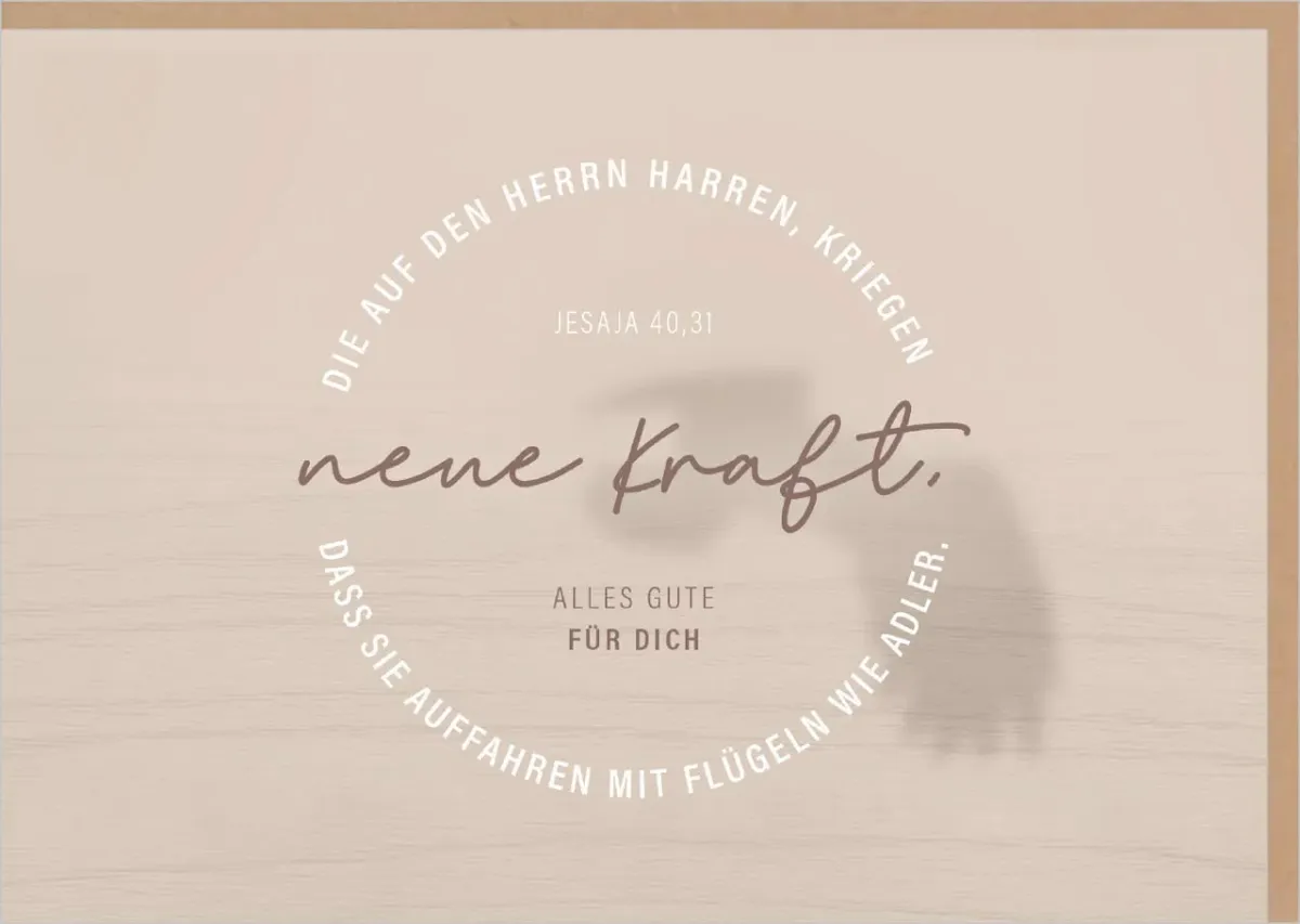 Faltkarte Einsegnung & biblischer Unterricht - Neue Kraft