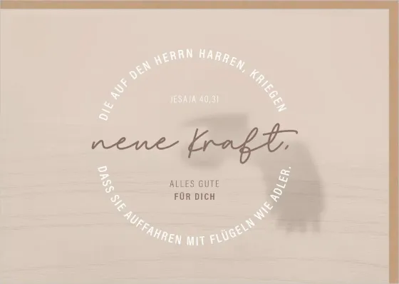Faltkarte Einsegnung & biblischer Unterricht - Neue Kraft