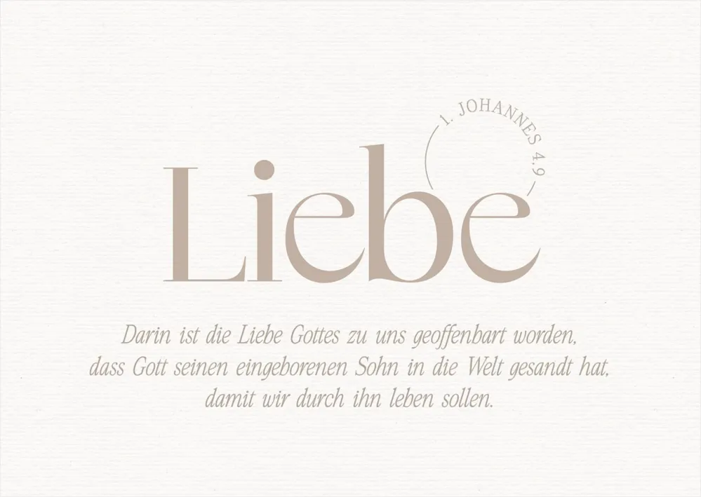 Postkarte Liebe - 1. Johannes 4:9