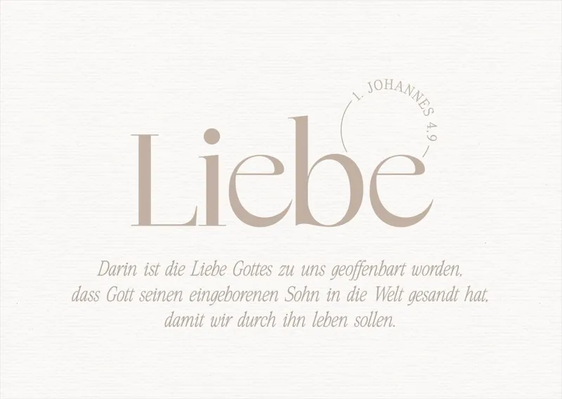 Postkarten Liebe - 1. Johannes 4:9
