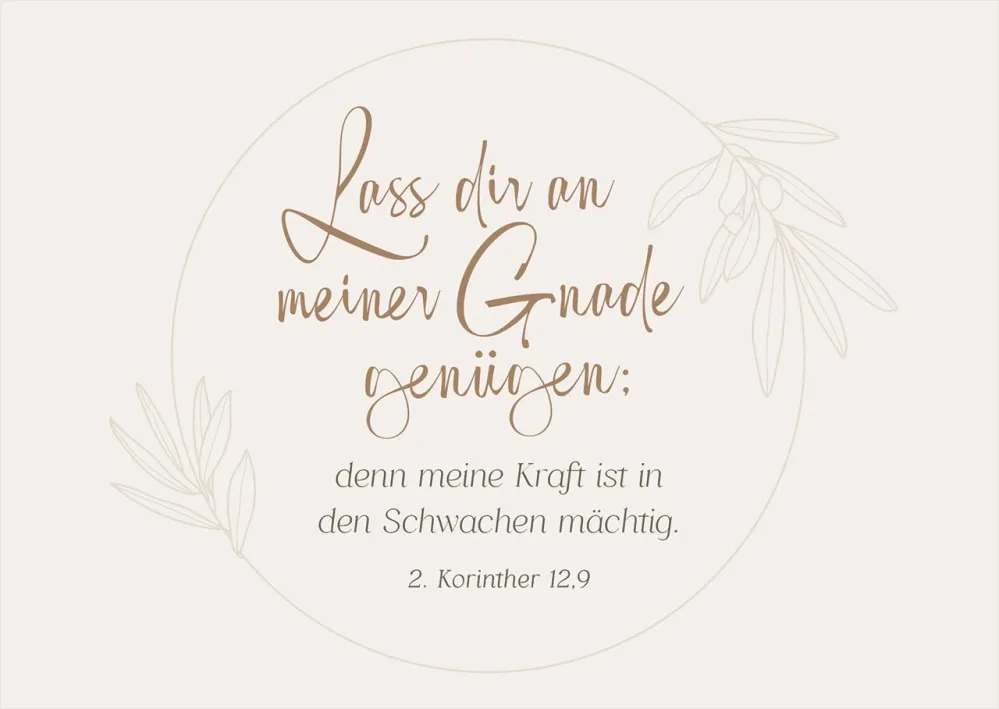 Postkarte Gnade genügen - 2. Korinther 12.9