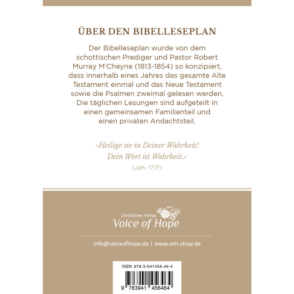 Tägliches Brot - Ein Leseplan durch die ganze Bibel (Bibelleseplan)