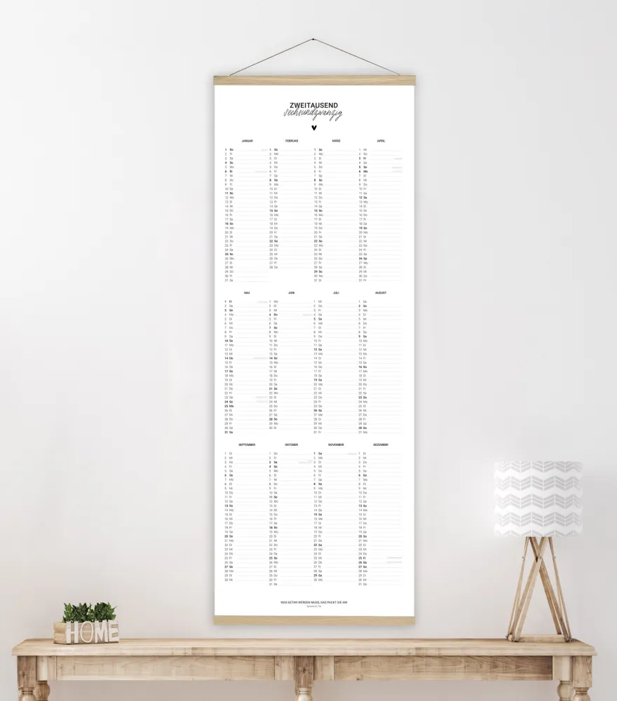 Kalender Zweitausendsechsundzwanzig Poster - Posterkalender