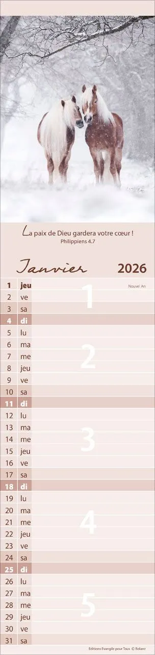 Pour vous (Animaux) - Calendrier cartes postales, vertical