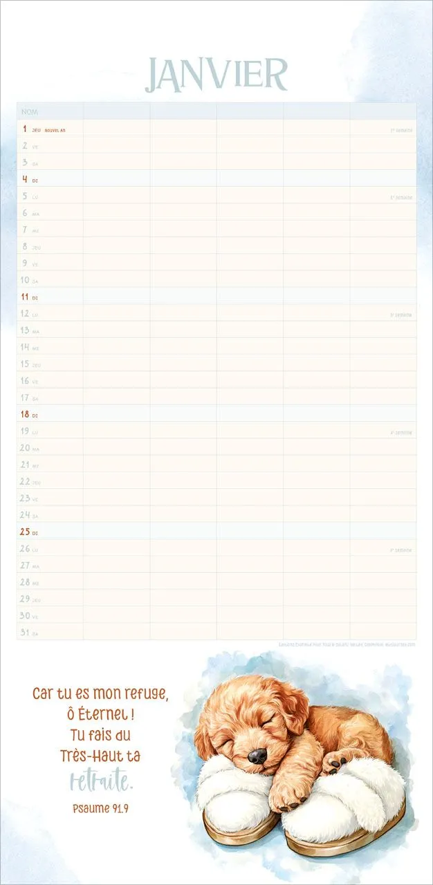 Planning famille - Calendrier mural