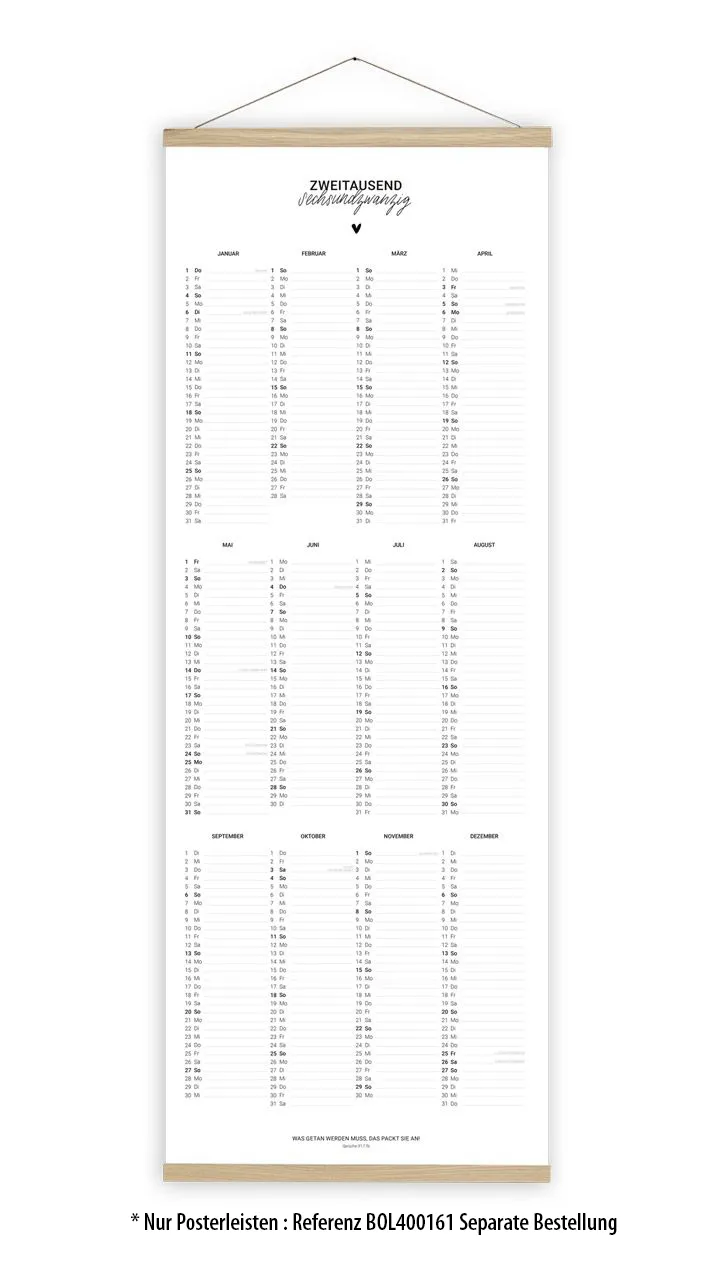 Kalender Zweitausendsechsundzwanzig Poster - Posterkalender