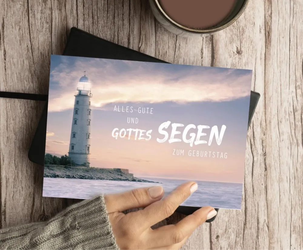 Postkarten Leuchtturm Alles Gute - 4. Mose 6,24