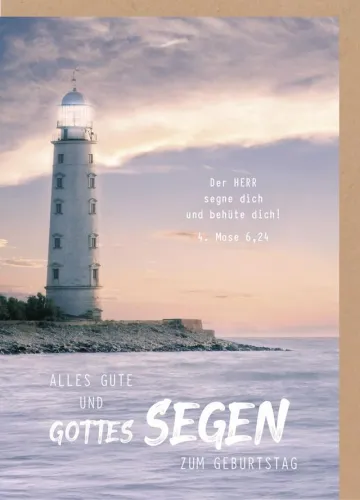 Faltkarte Leuchtturm Alles Gute - 4. Mose 6,24