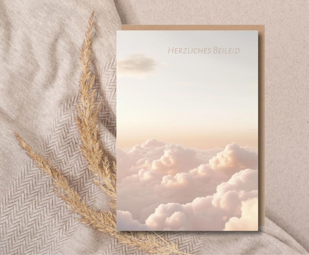 Faltkarte Trauer Wolken - Dietrich Bonhoeffer
