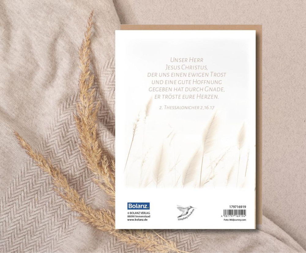 Faltkarte In stillem Gedenken - 2. Thessalonicher 2, 16.17