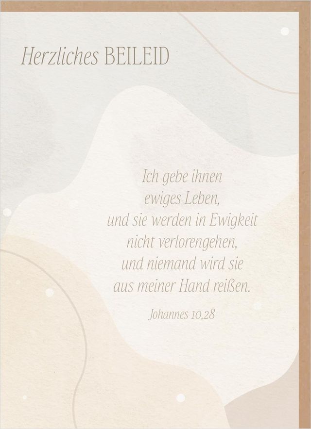 Faltkarte Herzliches BEILEID - Johannes 10,28