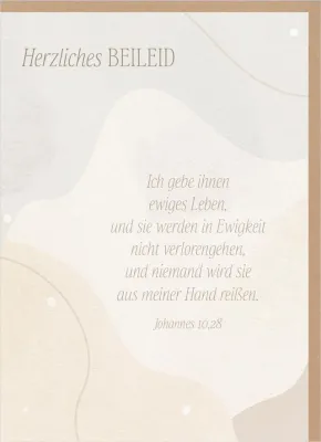 Faltkarte Herzliches BEILEID - Johannes 10,28