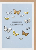 Faltkarte Herzlichen Glückwünsch - Schmetterlinge - Psalm 34,2