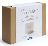 Minikarten-Box „Viel Segen" - 30 Bibelverskärtchen Segen und Ermutigung mit Edlem Holzaufsteller