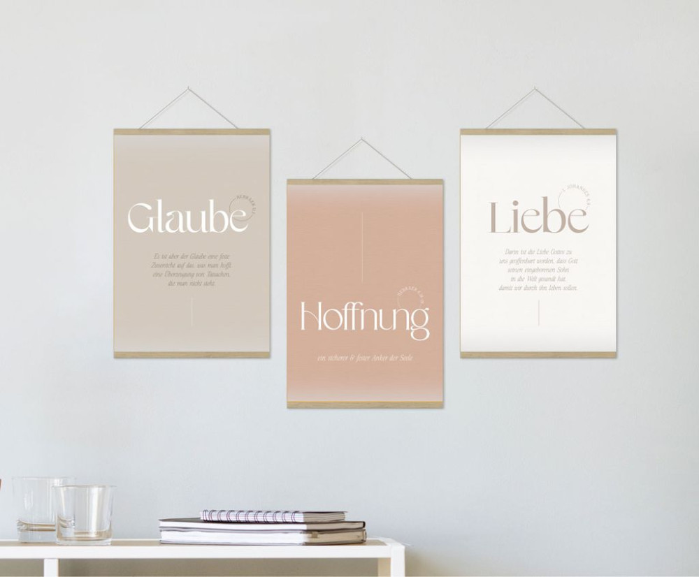 Poster Fatzer Glaube, Hoffnung, Liebe DIN A4 3er Set