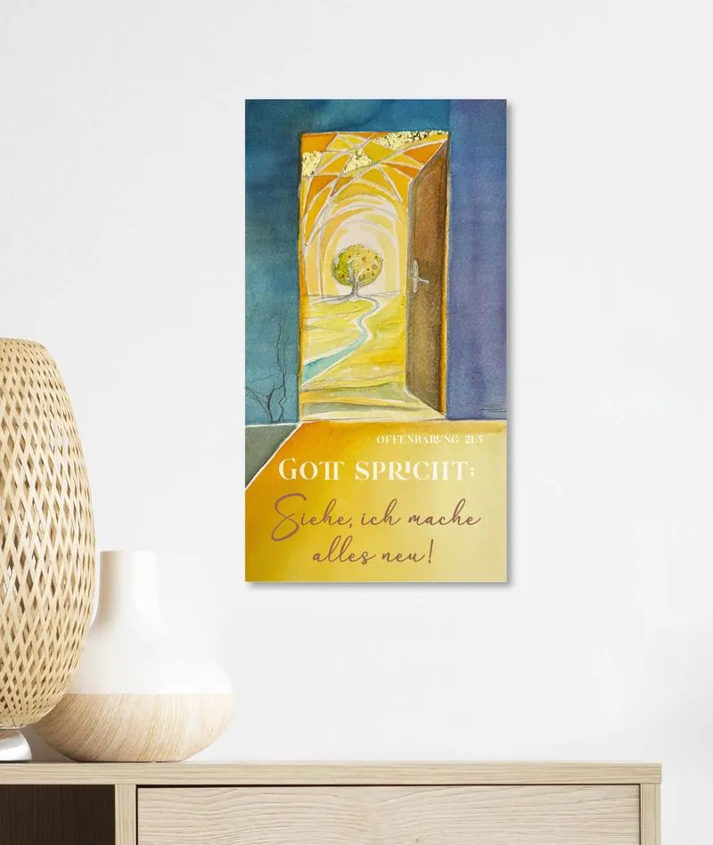 Metallschild Jahreslosung 2026 Riedel - Offenbarung 21,5