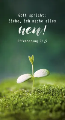 Metallschild Jahreslosung 2026 Pflanze - Offenbarung 21,5