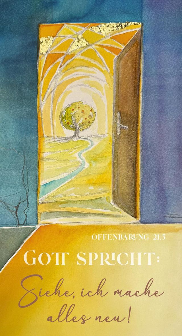 Metallschild Jahreslosung 2026 Riedel - Offenbarung 21,5