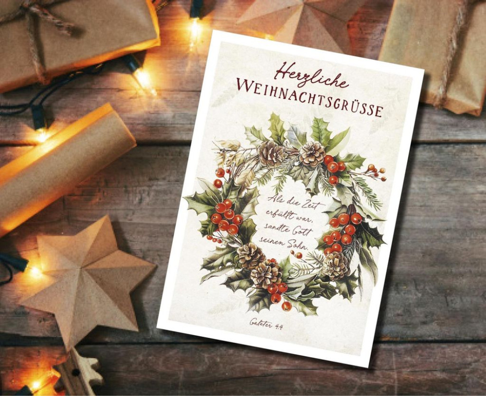 Postkarten Weihnachtsgrüsse - Galater 4,4