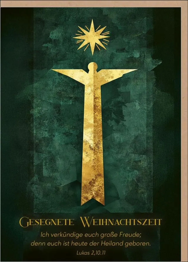 Faltkarte Weihnachtszeit Engel - Lukas 2, 10.11