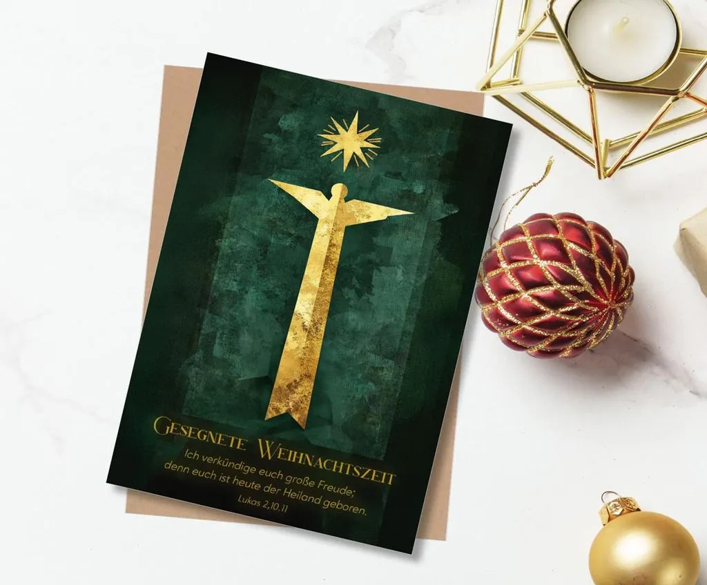 Faltkarte Weihnachtszeit Engel - Lukas 2, 10.11