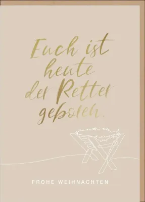 Faltkarte Frohe Weihnachten Krippe - Lukas 2,11