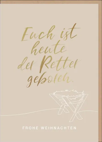 Faltkarte Frohe Weihnachten Krippe - Lukas 2,11