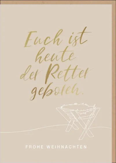 Faltkarte Frohe Weihnachten Krippe - Lukas 2,11