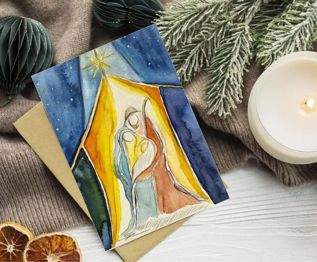 Faltkarten Krippe Simone Riedel - Jesaja 9,5