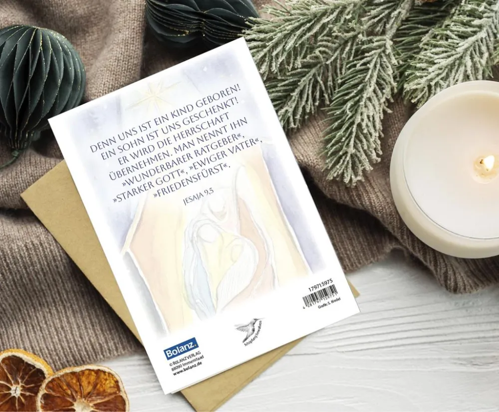 Faltkarten Krippe Simone Riedel - Jesaja 9,5