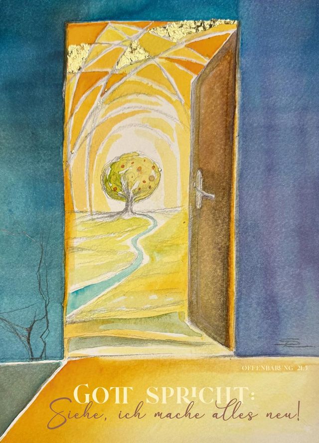 Poster Jahreslosung 2026 Simone Riedel DIN A3 - Offenbarung 21,5