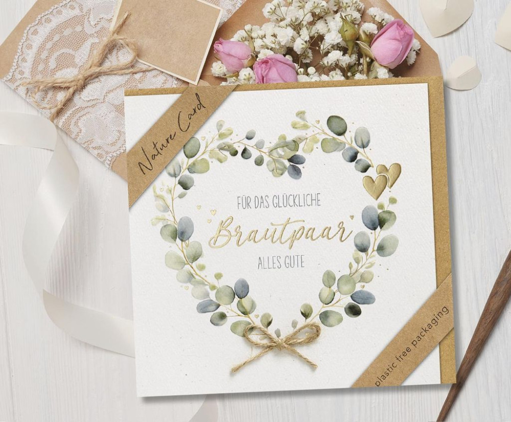 Faltkarte - Für das glückliche Brautpaar - 1. Korinther 13, 4-7