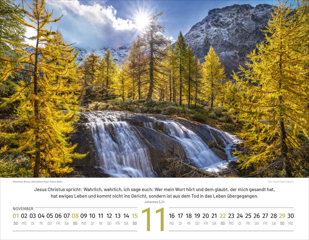 Calendrier Paysages Suisses - Allemand, Calendrier mural