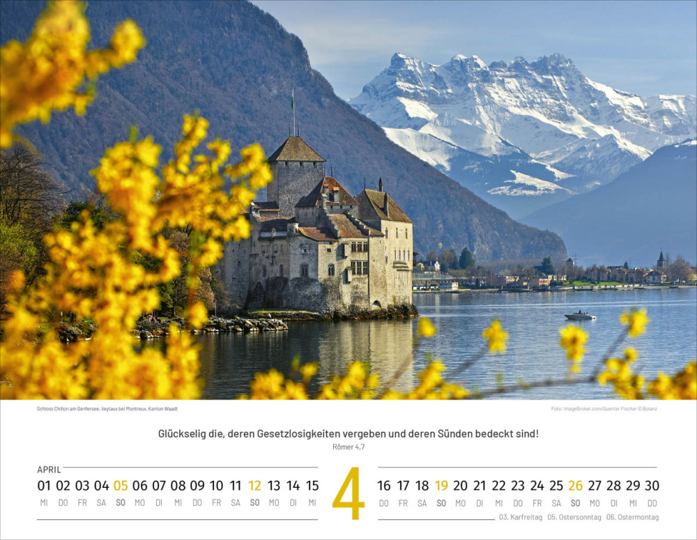 Calendrier Paysages Suisses - Allemand, Calendrier mural