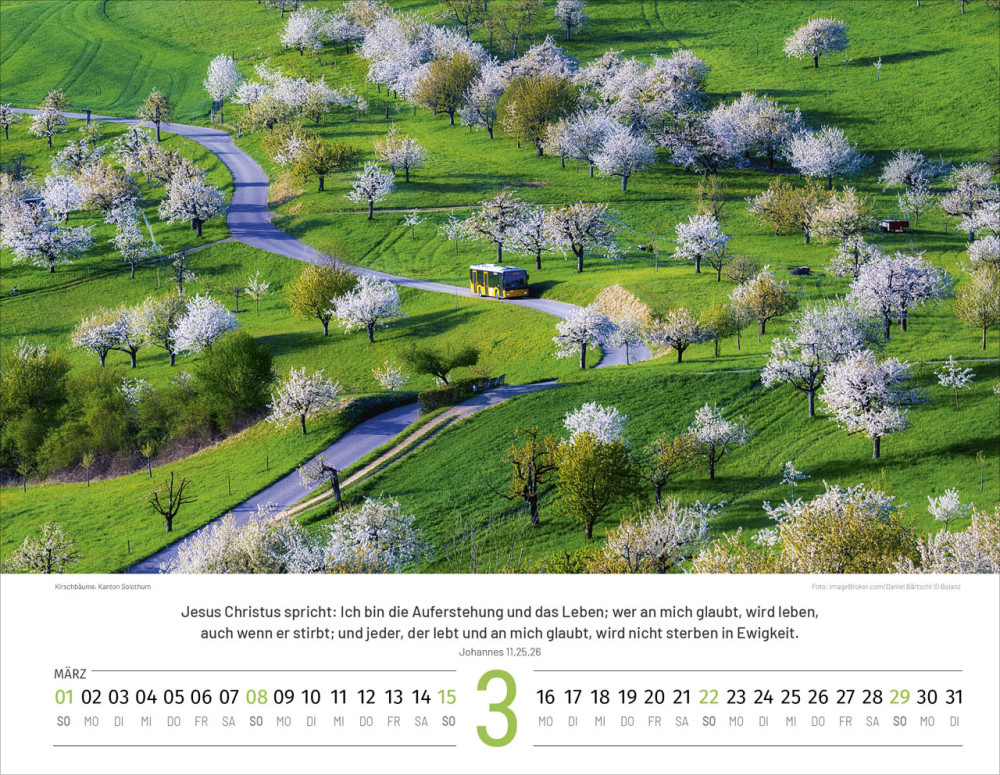 Calendrier Paysages Suisses - Allemand, Calendrier mural