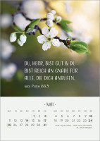 Zarte Blumengrüsse - Tischkalender mit Holzaufsteller