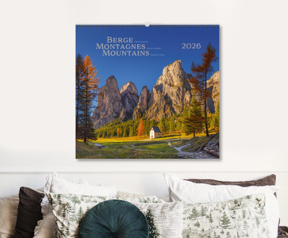 Calendrier Montagnes trilingue: allemand, français, anglais - Mural