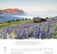 Calendrier Montagnes trilingue: allemand, français, anglais - Mural