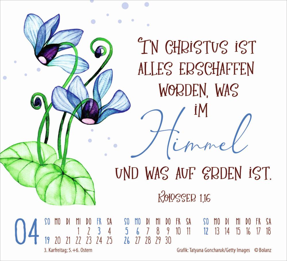 Kalender Geschützt in seiner Hand - Minikalender