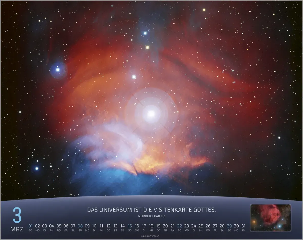 Kalender Du bist nicht fern - Das Universum - ein Gedanke Gottes, Panorama-Super-Wandkalender