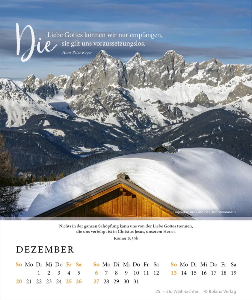 Fels meiner Stärke - Hans Peter Royer - Tischkalender