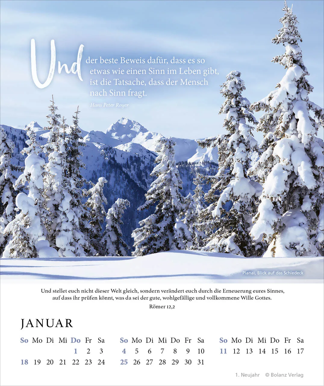 Fels meiner Stärke - Hans Peter Royer - Tischkalender