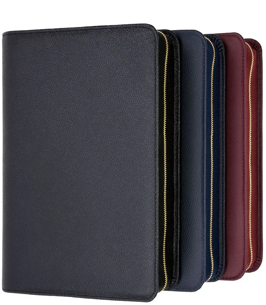 Étui pour Bible Schlachter 2000 édition de poche - Cuir de vachette, grain fin, bleu foncé