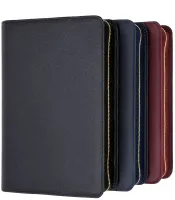 Étui pour Bible Schlachter 2000 édition de poche - Cuir de vachette, grain fin, noir