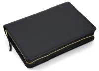 Étui pour Bible Schlachter 2000, édition en gros caractères - Cuir de vachette, grain fin, noir