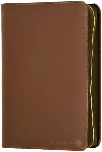 Étui pour Bible « Kansas » pour Bible d'étude MacArthur - cuir véritable rustique et résistant