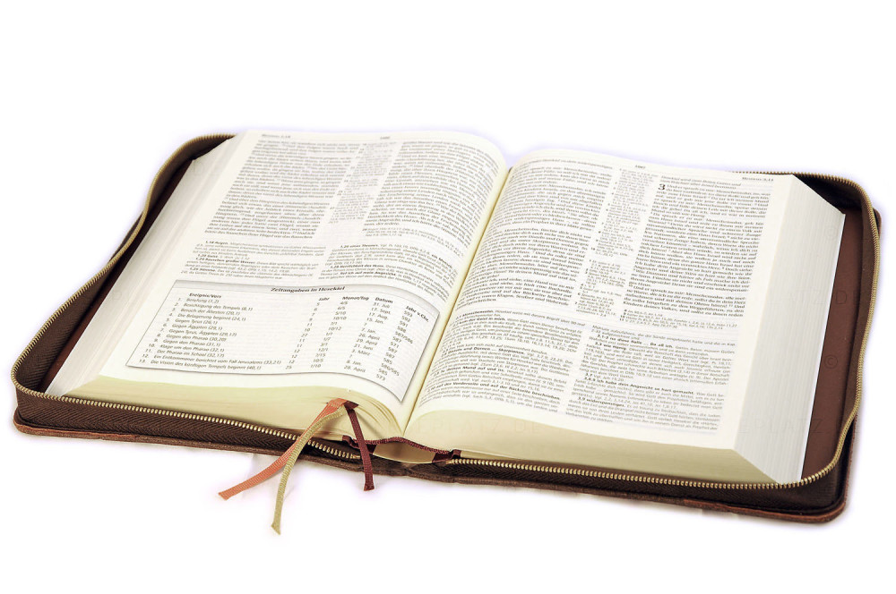 Étui pour Bible « Kansas » pour Bible d'étude MacArthur - cuir véritable rustique et résistant