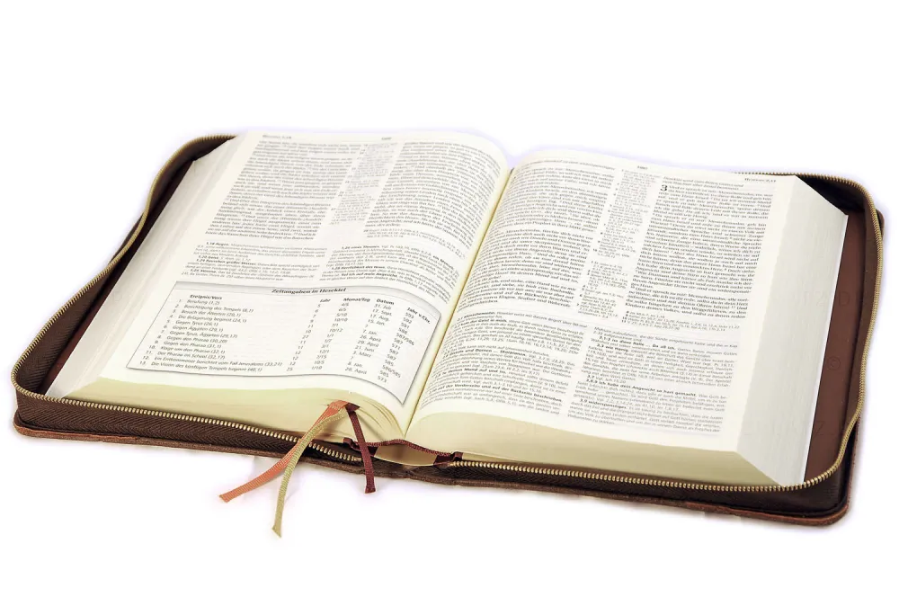 Étui pour Bible « Kansas » pour Bible d'étude MacArthur - cuir véritable rustique et résistant